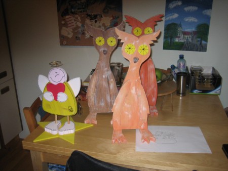 Laubsägearbeiten von Vorlagen aus dem Buch "Das clevere Laubsäge-Buch"